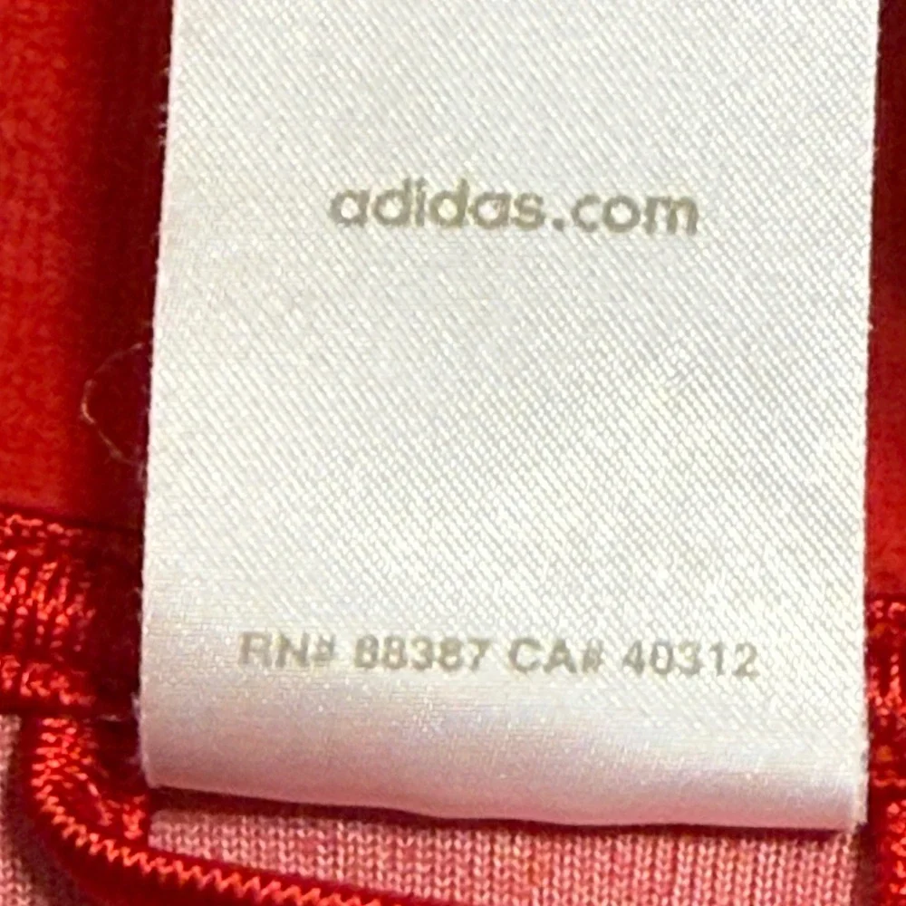 Adidas‎ Red Velour Track Jacket Full Zip Navy Stripes Womens Medium Y2K Sporty